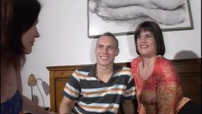 Threesome fuck with a housewife who shares her husband&#039;s cock with a German slut