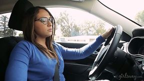 Ginger dyke is kissing and fucking nerdy brunette in glasses Sara Luvv