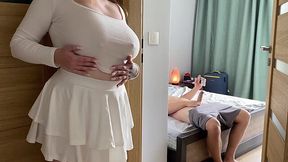 Stepsis shakes huge naturals when I fuck her in POV