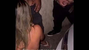 Dogging at the drive-in &mdash;  showing off to strangers and getting two cumshots in the mouth