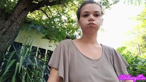 Casually smoking outside very early in the morning no makeup, candid spontaneous movie