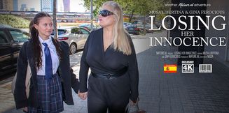 Strong tall curvy mature lady fucking rough a skinny teen.