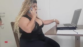 Office seduction during a web job interview