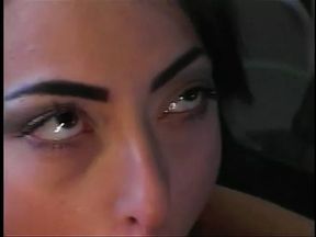 Beautiful submissive young brunette loves to take on two big dicks at once