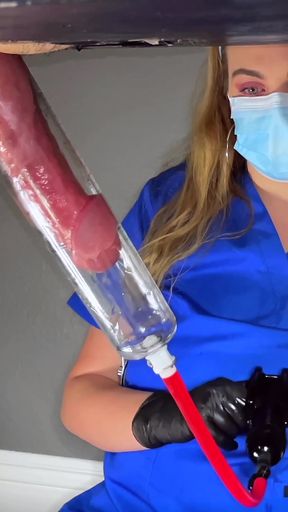 Captivating moment from &quot;Nurse Kitty Pumps Patients Dick &amp; Ruins 2 Orgasms On Milking Table&quot;
