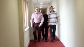 Old friends go to the neighbor&#039;s for a coffee