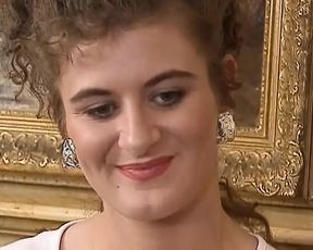 A busty blonde lady from Germany riding a long rod with her moist holes