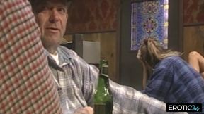 Cowgirl fucks on the horse ranch while everyone watches