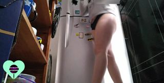 I Catch My Step Sister Shoving a Cucumber and Squirting in the Kitchen