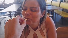 Plump Bootylicious Brazilian Babe Gets Fucked Hard In the Doggy Pose After the Date In McDonalds