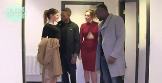 Two tattoed girls sucks BBC Dicks