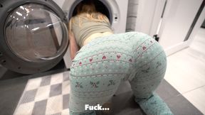 steo bro fucked step sister while she is inside of washing machine - creampie