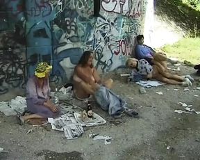 A group of horny German ladies getting fucked by some hard cock outdoors