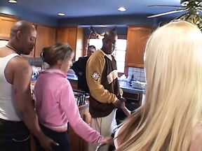 Blonde bombshell really gangbanged with black dicks