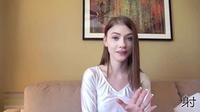 Sweet Asian temptress in lace stockings